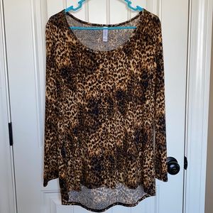 Long Sleeve, Animal Print Tee